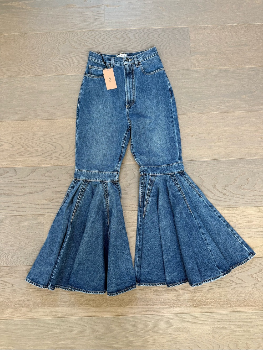 Alaïa Crinoline High Rise Flared Jeans